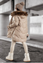 Pikowana Jacke z futerkiem December Night Camel