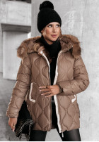 Pikowana Jacke z futerkiem Winter Dream Schokoladenbraun