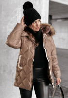 Pikowana Jacke z futerkiem Winter Dream Schokoladenbraun