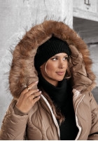 Pikowana Jacke z futerkiem Winter Dream Schokoladenbraun