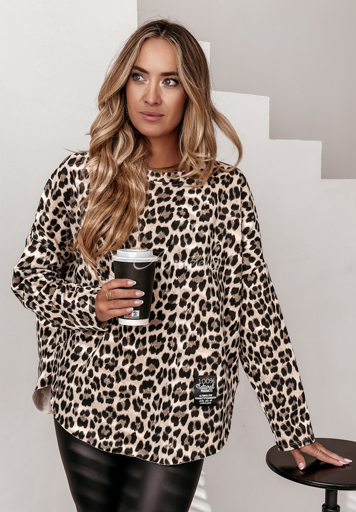 Oversize Oberteil Morrison mit Leopardenmuster