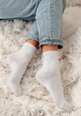 Socken mit Kristallen Love To Shine Weiß