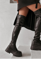 Lange Stiefel Aus Lederimitat Amazing Feeling Schwarz