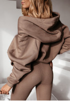 Set 3in1 Leggings, Top i Sweatshirt Super Fit Schokoladenbraun