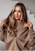 Set 3in1 Leggings, Top i Sweatshirt Super Fit Schokoladenbraun