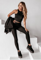 Set 3in1 Leggings, Top i Sweatshirt Super Fit  in black