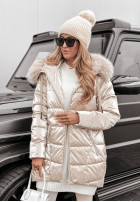 Pikowana Jacke z futerkiem The First Snowfall Beige