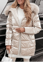 Pikowana Jacke z futerkiem The First Snowfall Beige