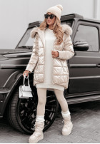 Pikowana Jacke z futerkiem The First Snowfall Beige