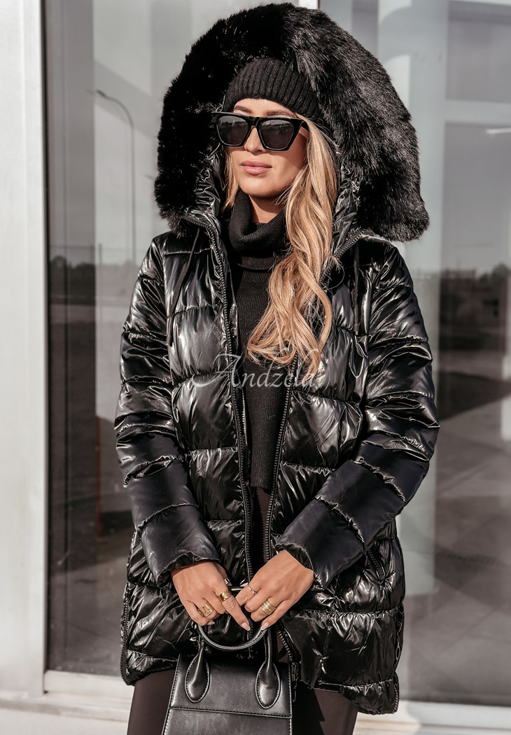 Steppjacke mit Fell The First Snowfall Schwarz