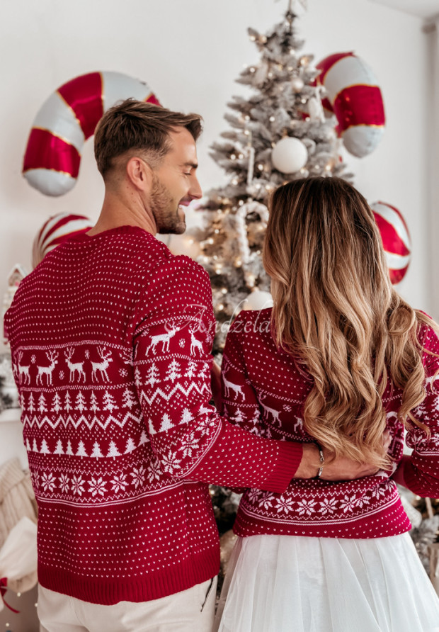 Herren-Weihnachtspullover Christmas Time Rot