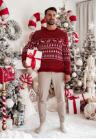 Męski świąteczny Pullover Christmas Time Rot