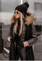 Pikowana Jacke z futerkiem Like Snow Schwarz