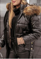 Pikowana Jacke z futerkiem Like Snow Schwarz