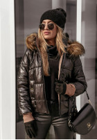 Pikowana Jacke z futerkiem Like Snow Schwarz