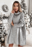 Pullover z golfem i rozcięciami Snowy Whisper Grau