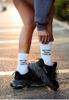 Long skarpetki Hotter Than Your Ex białe