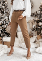 Eleganckie Hose z paskiem Francis Beige