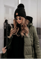 Długa pikowana Jacke z kapturem This Season Icon khaki