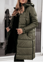 Długa pikowana Jacke z kapturem This Season Icon khaki