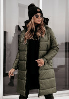 Długa pikowana Jacke z kapturem This Season Icon khaki