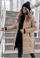 Długa pikowana Jacke z kapturem This Season Icon Beige