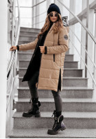 Długa pikowana Jacke z kapturem This Season Icon Beige