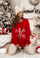 Pullover oversize ze śnieżynką Only Snowflake Rot