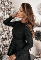 Błyszcząca Kleid maxi z rozcięciami Wish Come True Schwarz