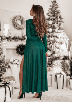 Błyszcząca Kleid maxi z rozcięciami Wish Come True Flaschengrün