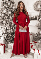 Błyszcząca Kleid maxi z rozcięciami Wish Come True Rot