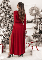 Błyszcząca Kleid maxi z rozcięciami Wish Come True Rot