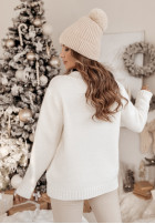 Pullover oversize ze śnieżynką Only Snowflake ecru