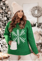 Pullover oversize ze śnieżynką Only Snowflake Grün