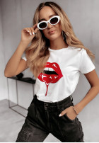 T-Shirt z nadrukiem Juicy Lips Weiß