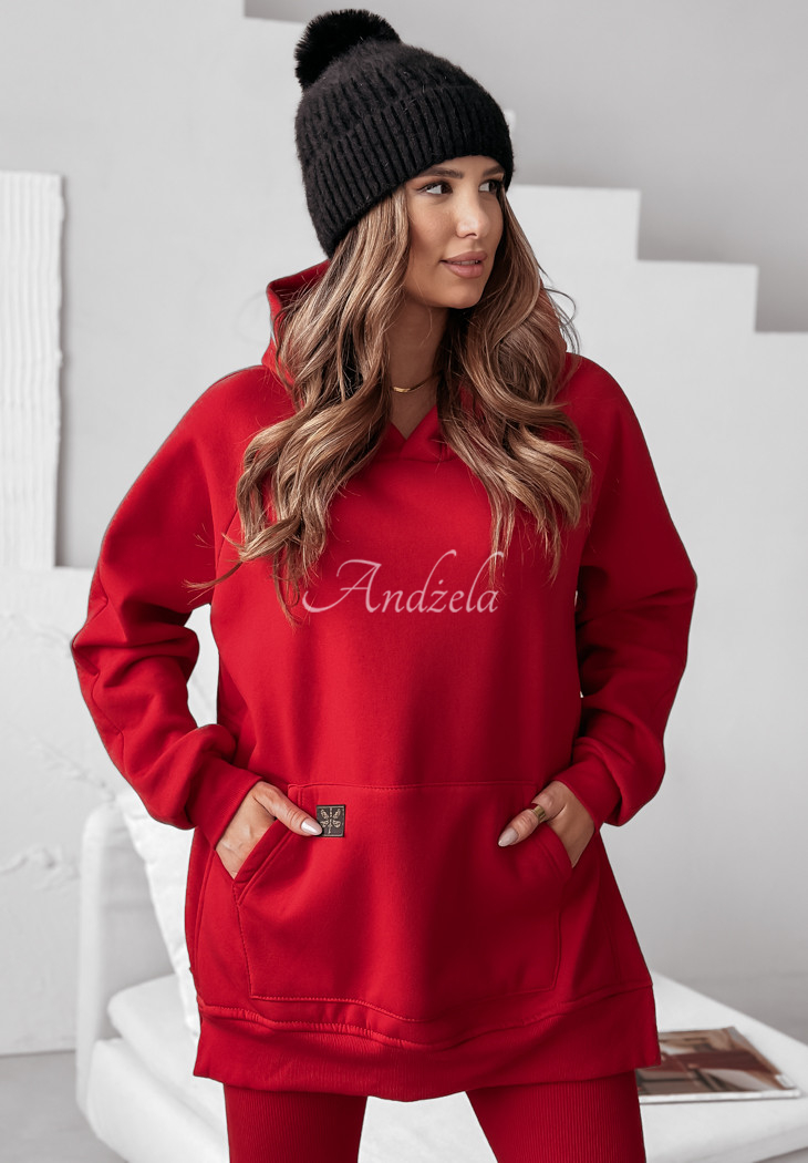 Sweatshirt mit Tasche und Kapuze Siempre Rot