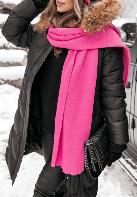 Gerippter Schal Winter Vibes Neon Rosa