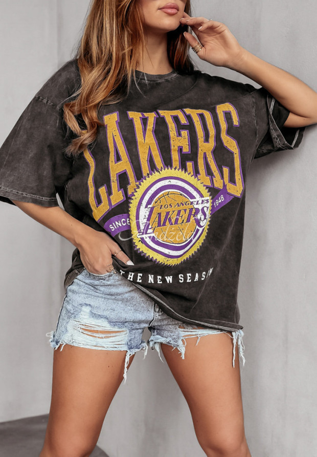 T-Shirt mit Aufdruck Lakers Grau