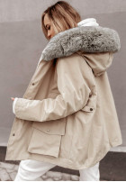 Jacke parka z futerkiem Avenue Beige