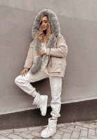 Jacke parka z futerkiem Avenue Beige