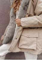 Jacke parka z futerkiem Avenue Beige