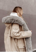 Jacke parka z futerkiem Avenue Beige