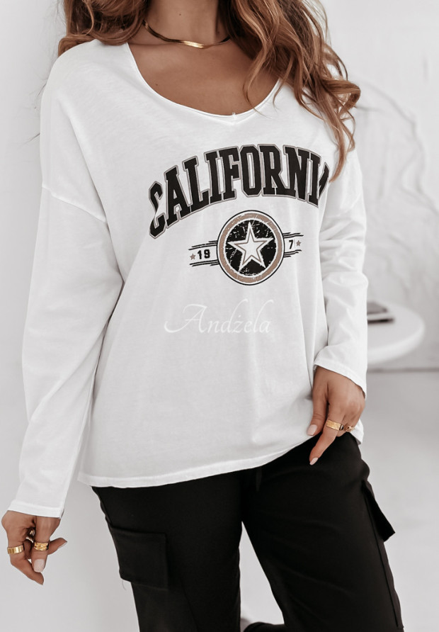 Sweatshirt mit Print California 1971 Weiß