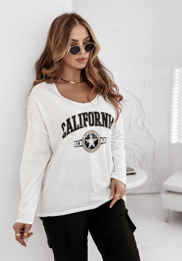 Sweatshirt mit Print California 1971 Weiß