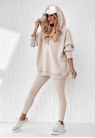 Set 3in1 Leggings, Top i Sweatshirt Super Fit in beige