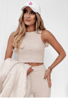 Set 3in1 Leggings, Top i Sweatshirt Super Fit in beige