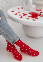 Skarpetki w serca Heart Tells You in red
