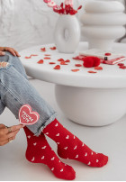 Skarpetki w serca Heart Tells You in red