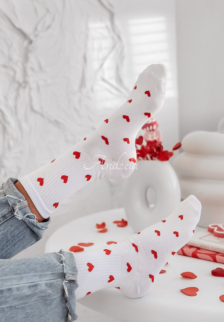 Socken mit Herzen Heart Tells You Weiß