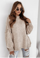 Oversize Pullover Hearts Are Warm Beige